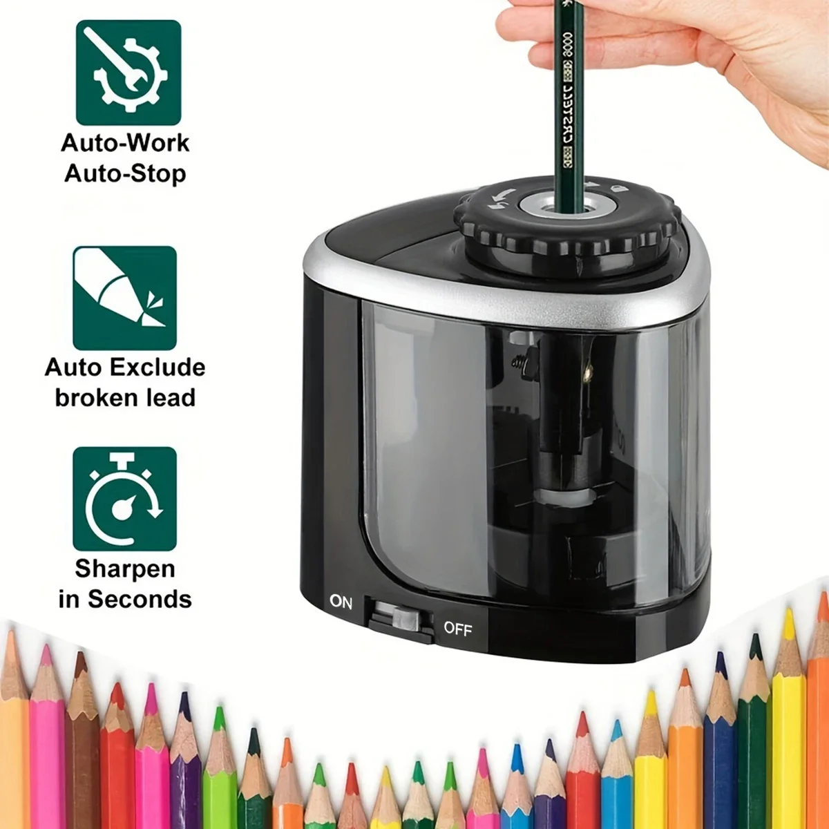 Electric Pencil Sharpener Usb - Masaüstü Elektrikli Kalemtıraş Düzeneği Otomatik Kalemtıraş