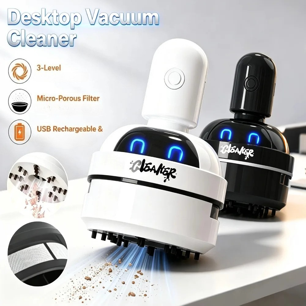 Mini Desktop Vacuum Cleaner For Eraser Dust - Taşınabilir Mini Masaüstü Elektrikli Süpürge, Kablosuz