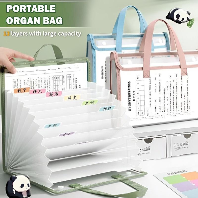 Expandable Accordion File Folder 13 Pockets - A4 Taşınabilir Akordeon Dosya Düzenleyici 13