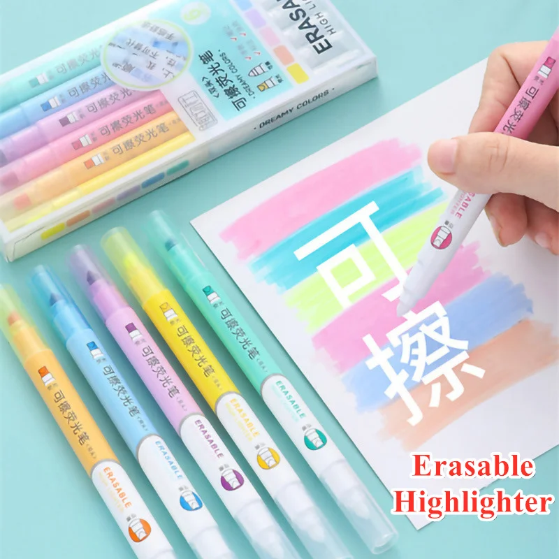 Pastel Highlighter Set Double Ended - 6 Renk Silinebilir Fosforlu Kalem Seti