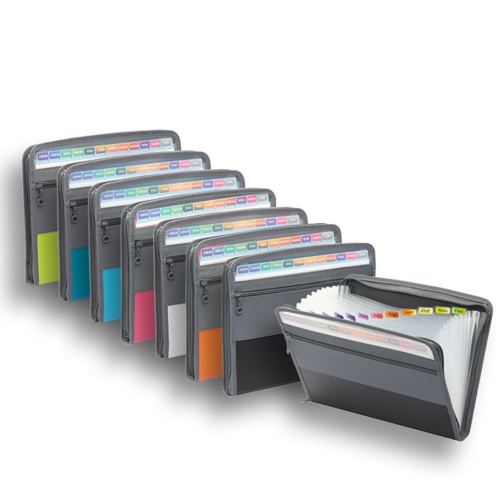 Expandable Accordion File Folder 13 Pockets - PVC Genişletilebilir Dosya Düzenleyici A4 Boyutunda