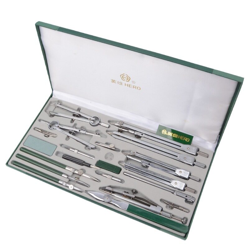 Math Geometry Set With Compass - Hero Metal Pusula Seti Mühendislik Çizim