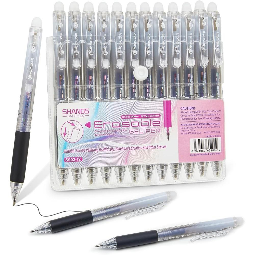 Retractable Eraser Pen Click - 12'li Paket 0,7 mm Silinebilir Jel