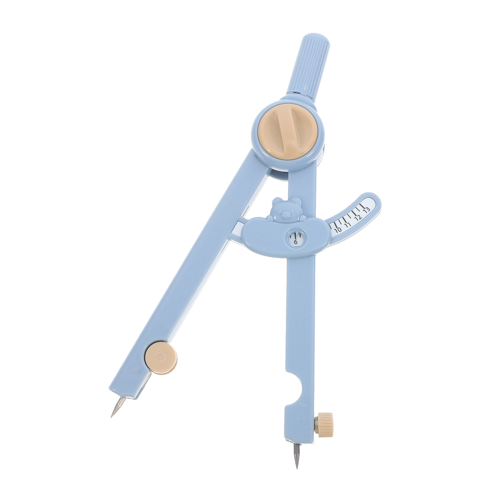 Math Geometry Set With Compass - 1 Set Taşınabilir Metal Pusula Cetvel
