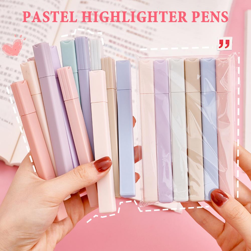 Pastel Highlighter Set Double Ended - Renkli Fosforlu Kalemler 6 adet Pastel