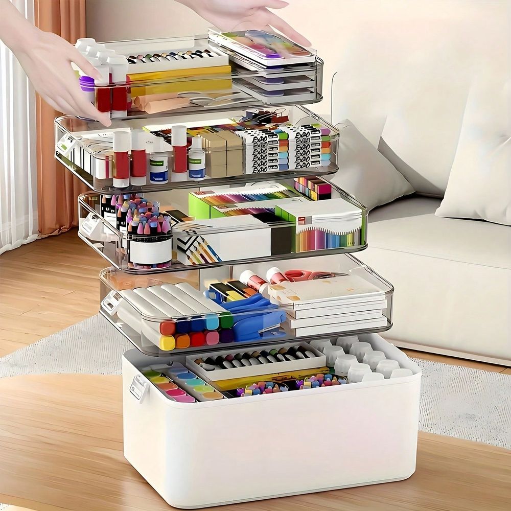 Stationery - Şeffaf Çok Katmanlı İlaç Düzenleyici, Geniş