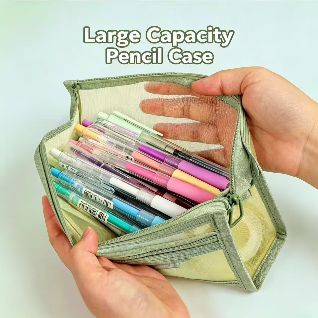 Çift Katmanlı Şeffaf Örgü Kale - Clear Mesh Pencil Pouch For Exam incelemesi ve fiyatı