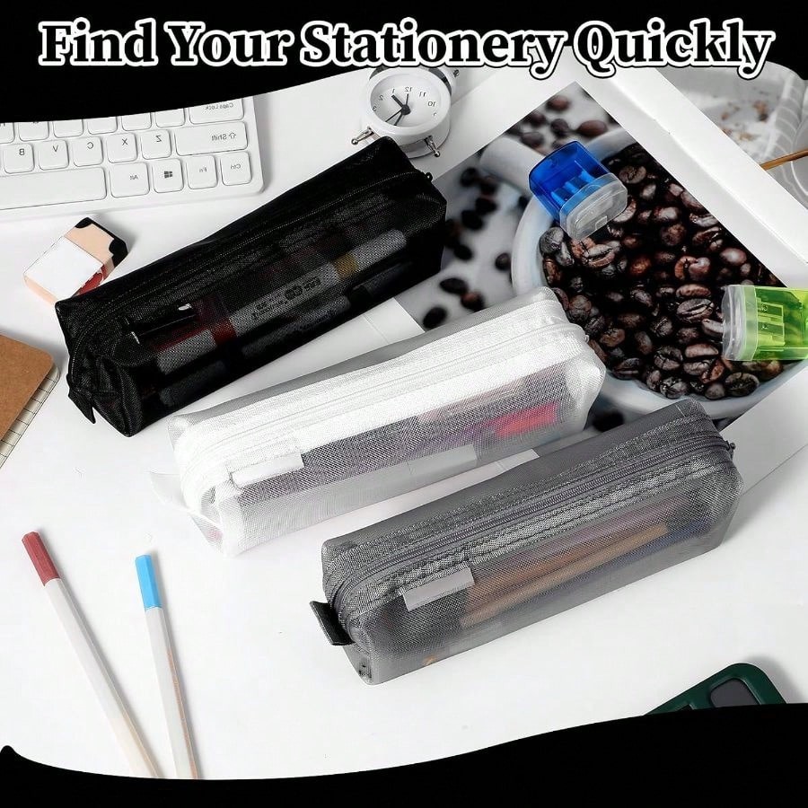Şeffaf Fileli Sınav Kalem Kutu - Clear Mesh Pencil Pouch For Exam incelemesi ve fiyatı