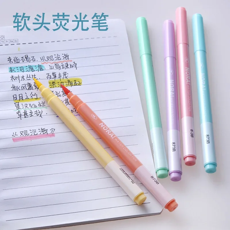 6 adet/takım Fırça Fosforlu Ka - Pastel Highlighter Set Double Ended incelemesi ve fiyatı