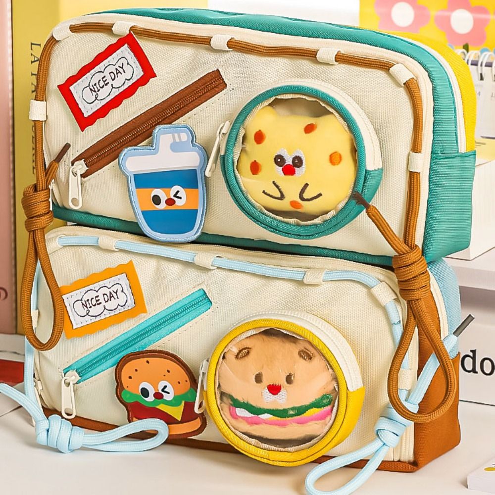 Büyük Kapasiteli Hamburger Kal - Aesthetic Large Pencil Case Pouch incelemesi ve fiyatı