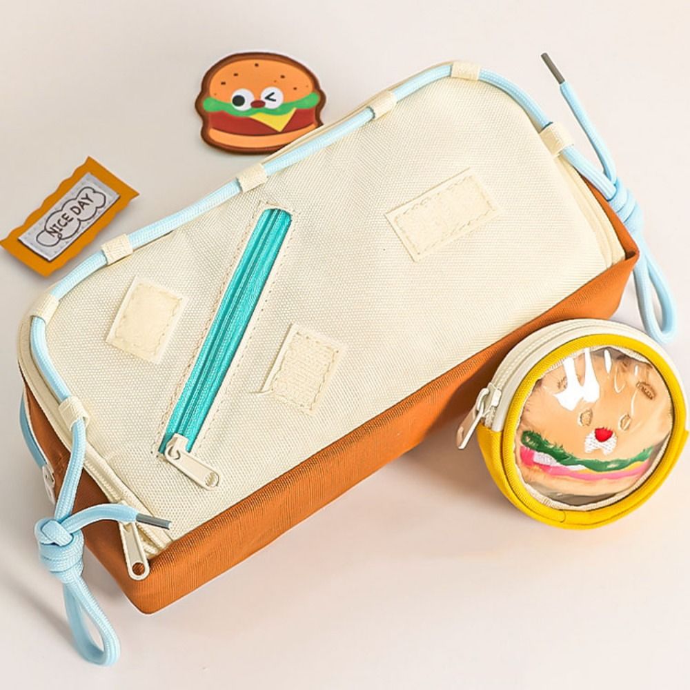 Büyük Kapasiteli Hamburger Kal - Aesthetic Large Pencil Case Pouch incelemesi ve fiyatı