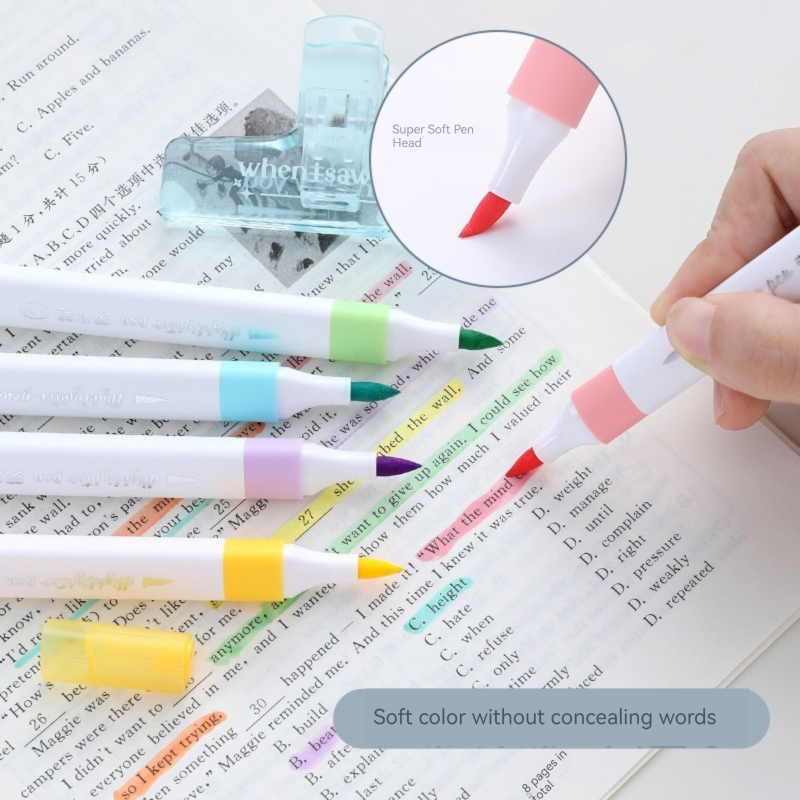 6 renk Pastel renkli fosforlu  - Pastel Highlighter Set Double Ended incelemesi ve fiyatı