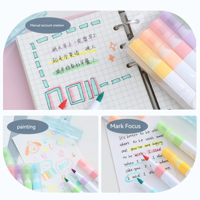6 renk Pastel renkli fosforlu  - Pastel Highlighter Set Double Ended incelemesi ve fiyatı