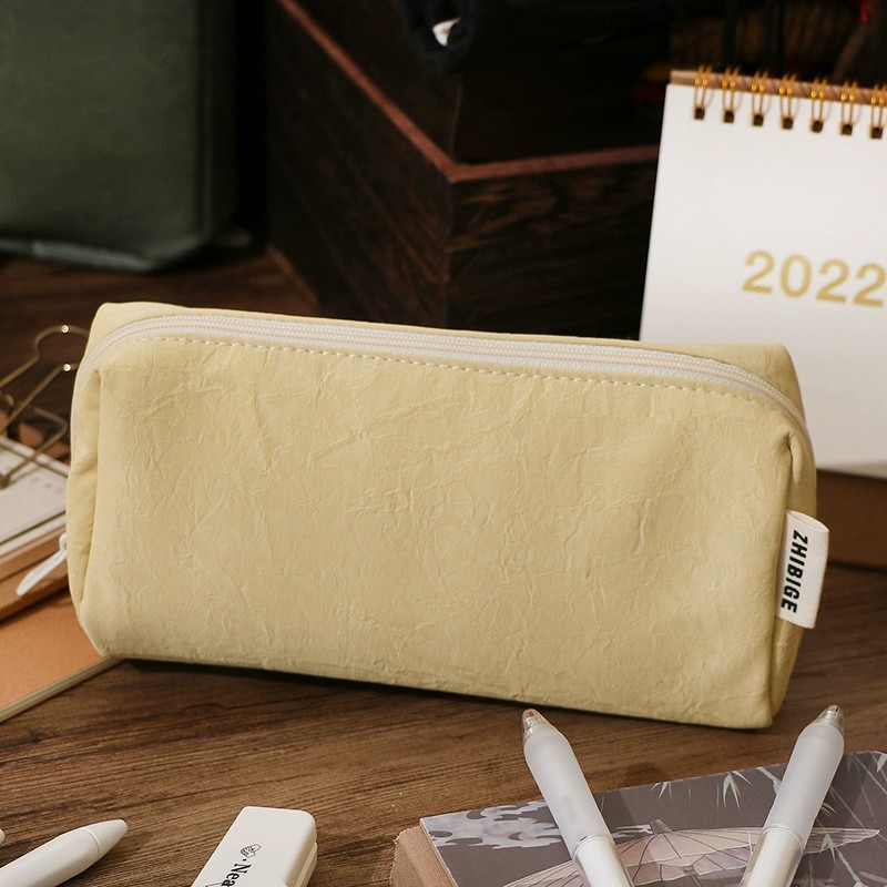 Kawaii Krem Deri Kalem Kutusu  - Aesthetic Large Pencil Case Pouch incelemesi ve fiyatı