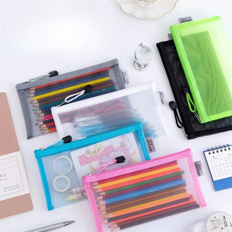 YENİ Dayanıklı Fermuarlı File  - Clear Mesh Pencil Pouch For Exam incelemesi ve fiyatı