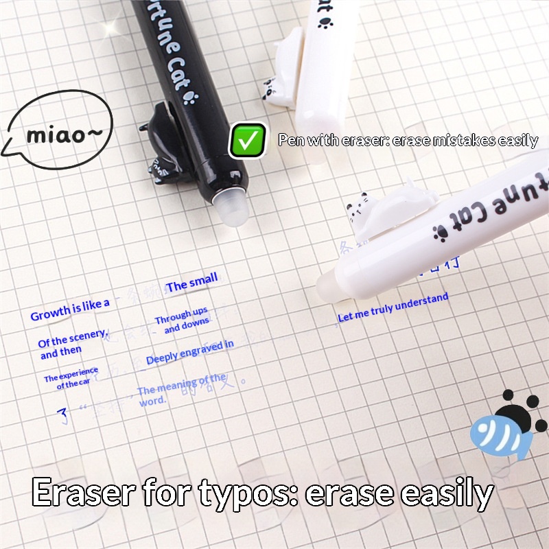 4'lü Paket Sevimli Kedi Figürl - Retractable Eraser Pen Click incelemesi ve fiyatı