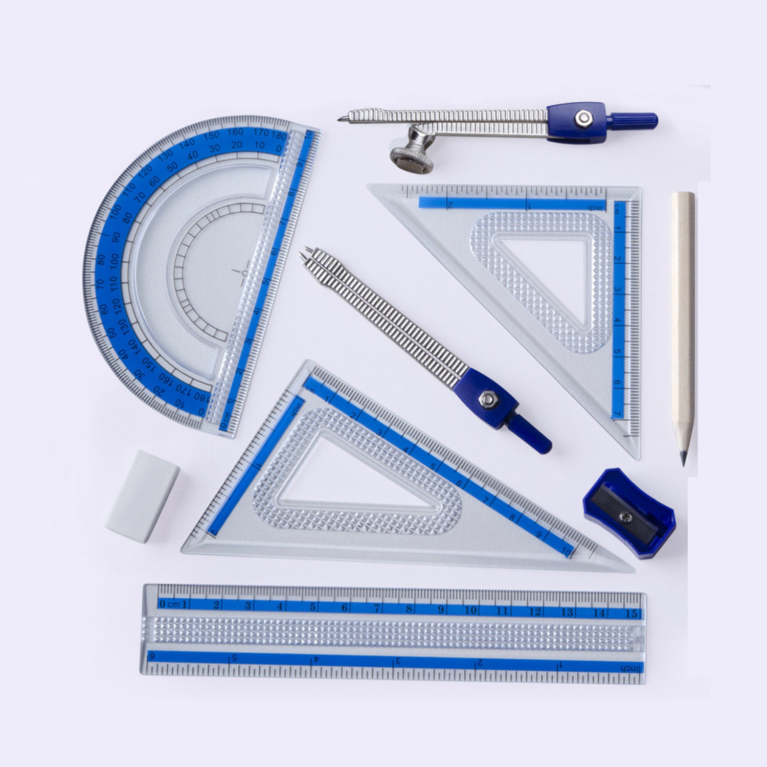 10 Parça Geometri Matematik Se - Math Geometry Set With Compass incelemesi ve fiyatı