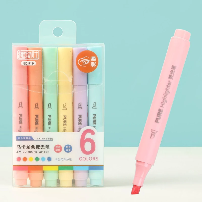 6PCS Pastel Fosforlu Kalemler  - Pastel Highlighter Set Double Ended incelemesi ve fiyatı