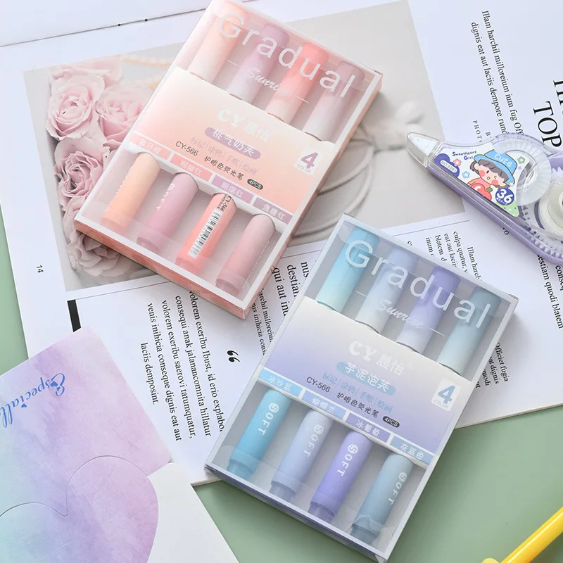 2025 4'lü Paket Kademeli Fosfo - Pastel Highlighter Set Double Ended incelemesi ve fiyatı