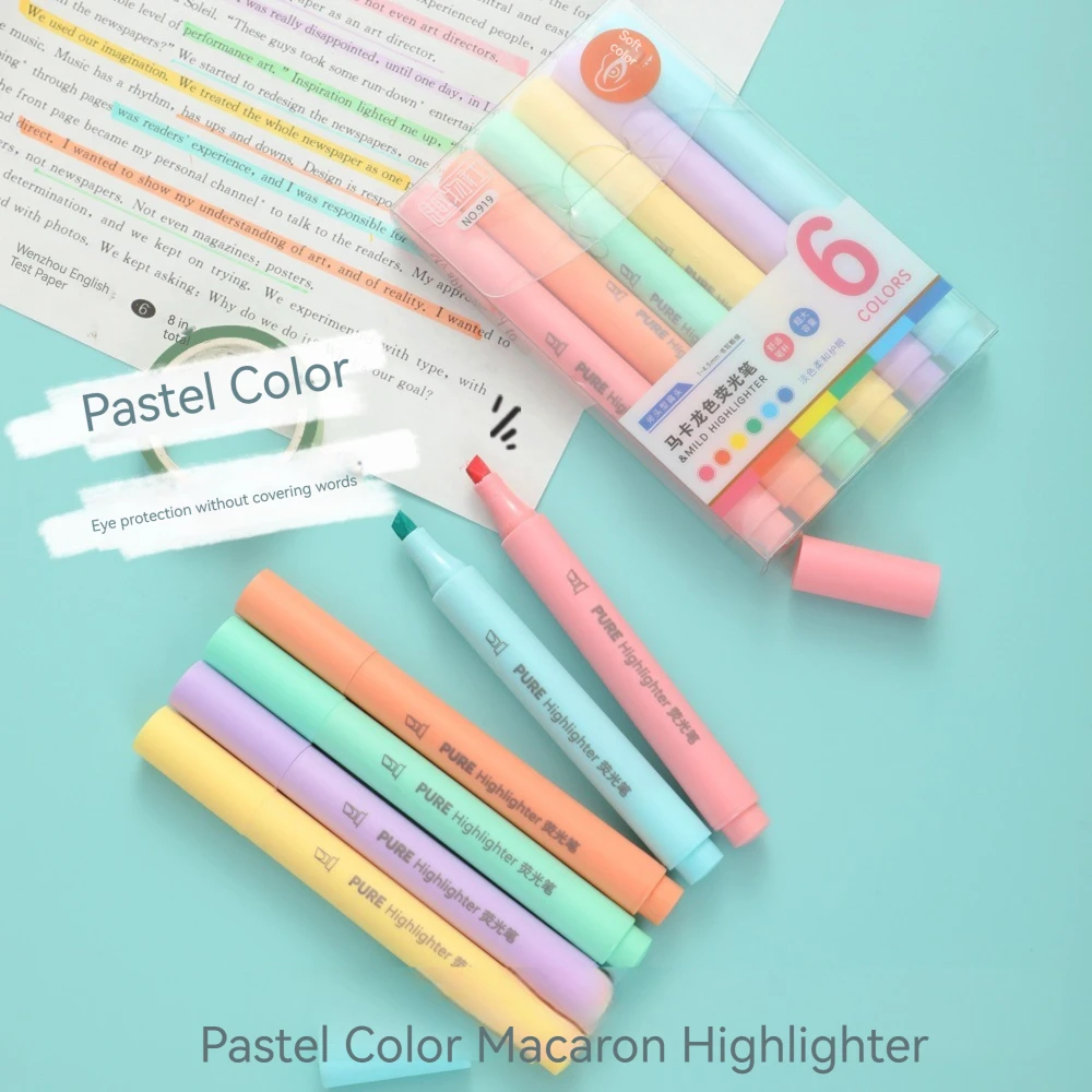 6'lı Set Pastel Renkli Makaron - Pastel Highlighter Set Double Ended incelemesi ve fiyatı